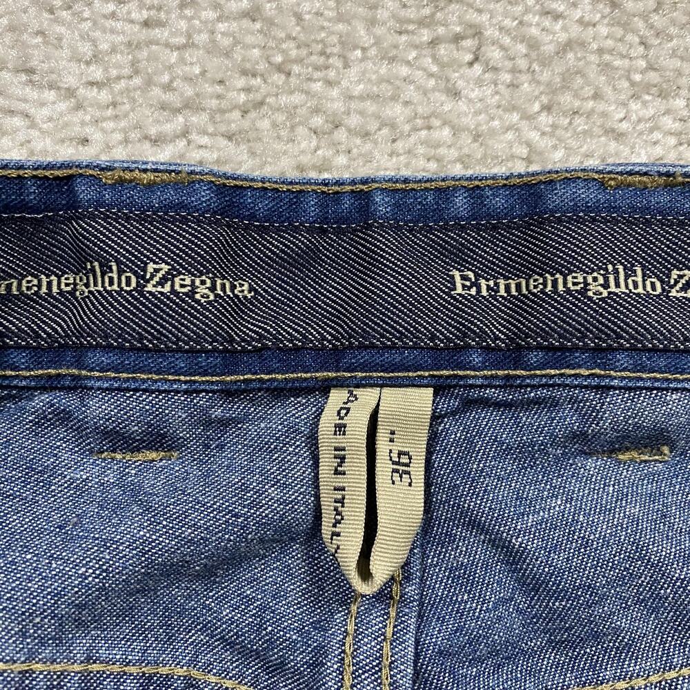 Ermenegildo Zegna Jeans Mens 36x32 Blue Regular Straight Leg Denim Made Italy - Picture 4 of 10